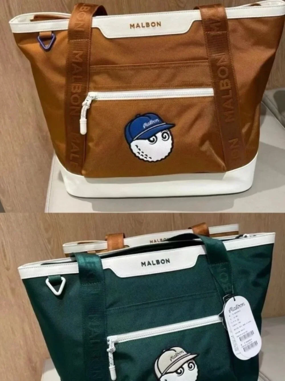 Malbon Golf Handbag Shoulder Bag Brown Green